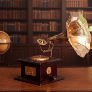 Vintage Miniature Brass Gramophone Showpiece