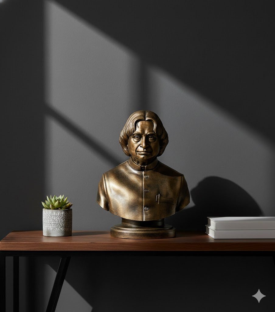 indihandmades antique silver dr. a.p.j. abdul kalam bust statue – resin patinated sculpture for home & office décor indihandmades antique silver dr. a.p.j. abdul kalam bust statue – resin patinated sculpture for home & office décor