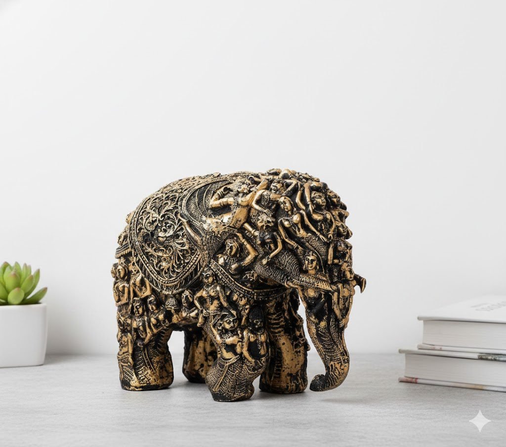 indihandmades antique gold metal elephant figurine – decorative royal elephant showpiece for home & office indihandmades antique gold metal elephant figurine – decorative royal elephant showpiece for home & office