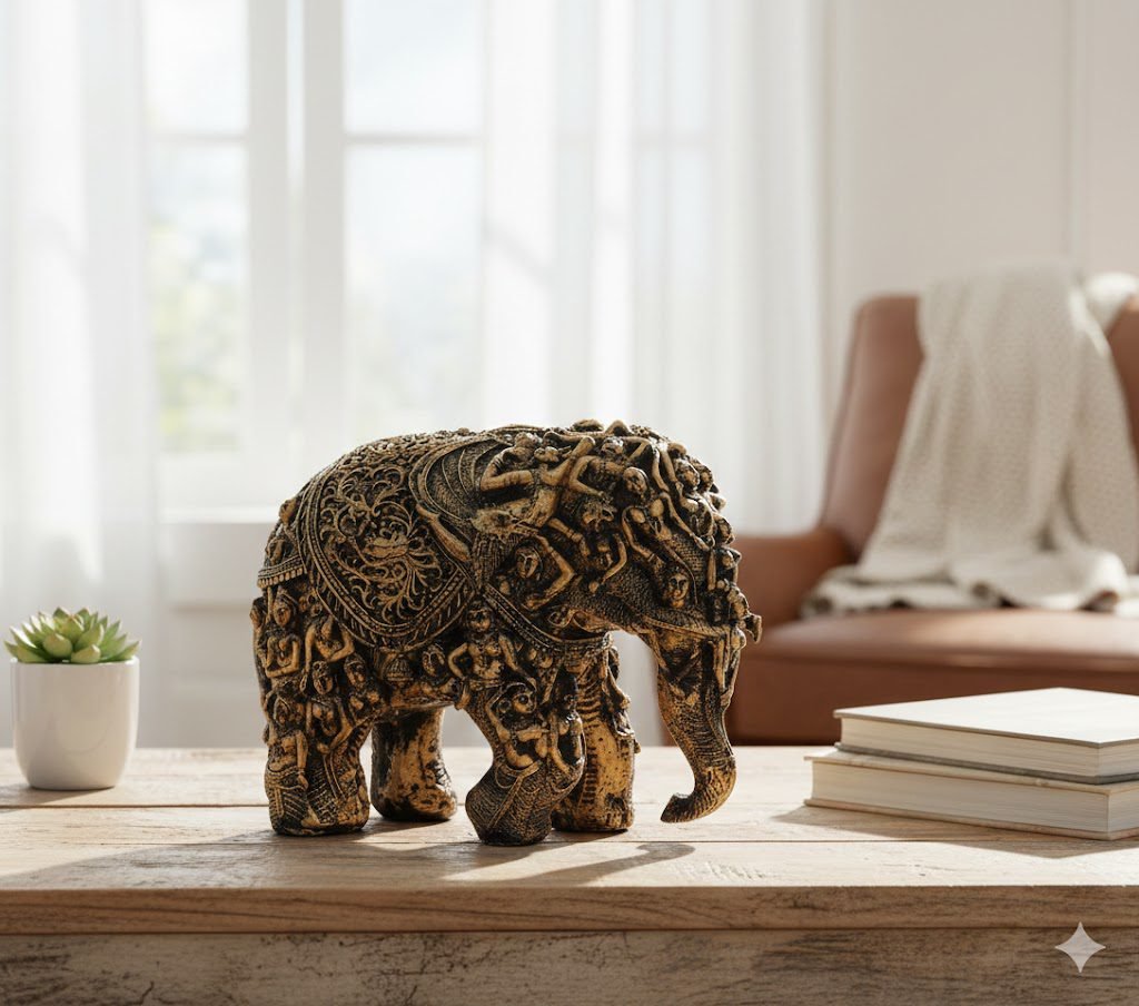 indihandmades antique gold metal elephant figurine – decorative royal elephant showpiece for home & office indihandmades antique gold metal elephant figurine – decorative royal elephant showpiece for home & office