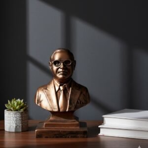 indihandmades bronze dr. bhimrao ambedkar bust statue – modern resin idol for home & office tabletop décor