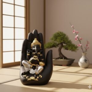 palm ganesh resin idol – modern decorative hand shaped ganesh murti | indihandmades